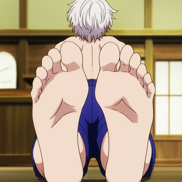 Killua zoldyck looking disgusted lets you smell his feet