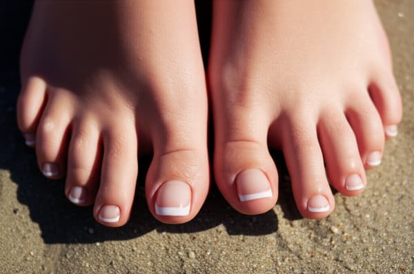 sexy girl french toe nails
