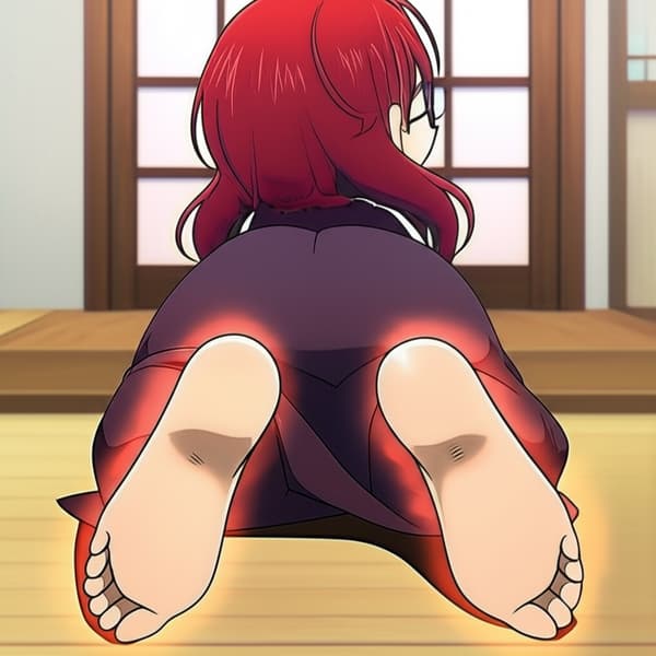 The character should wear stockings that is radiating heat. She should have big ass and she should wear glasses.